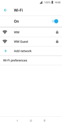 Press the required Wi-Fi network.