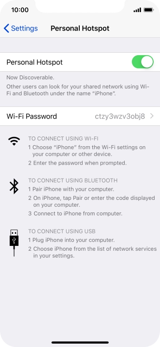 Press Wi-Fi Password and key in the required password.