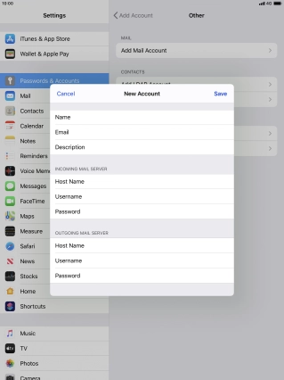 Press Save. Your email account has now been set up. To select more settings for incoming and outgoing server, proceed with the following steps.