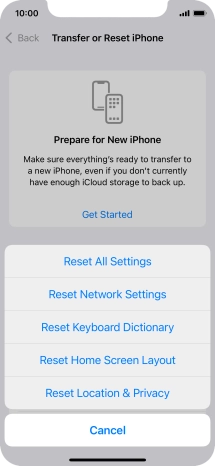 Press Reset All Settings.