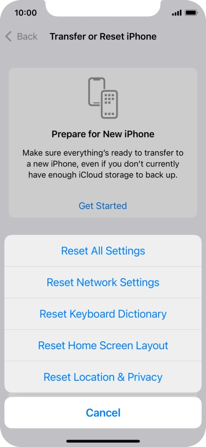 Press Reset All Settings.