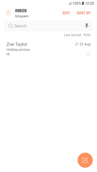 Press the new email message icon.