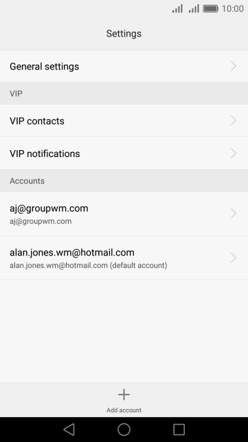 Press the required email account.
