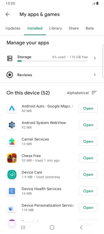Press the required app.