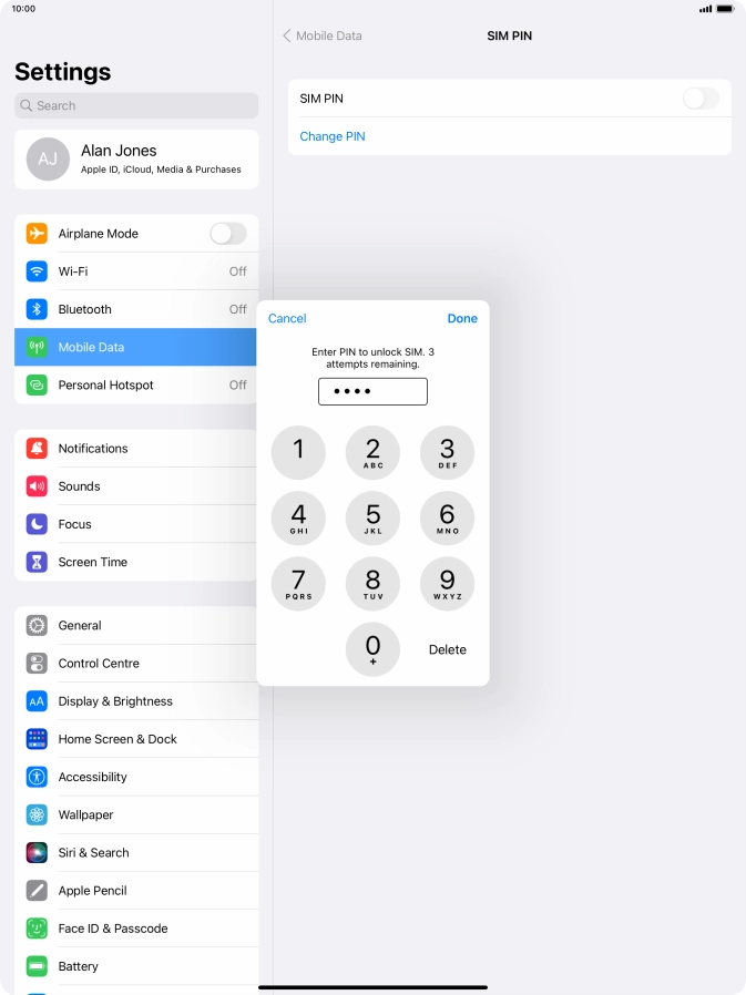 Key in your PIN and press Done. Key in your PIN and press Done.