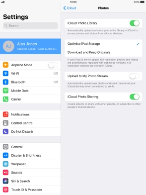 Press the indicator next to 