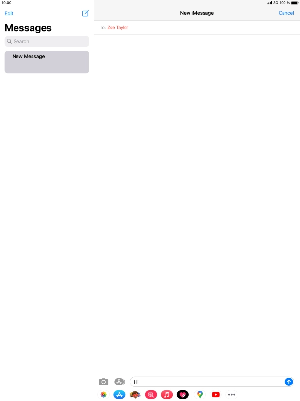 Press the send icon.