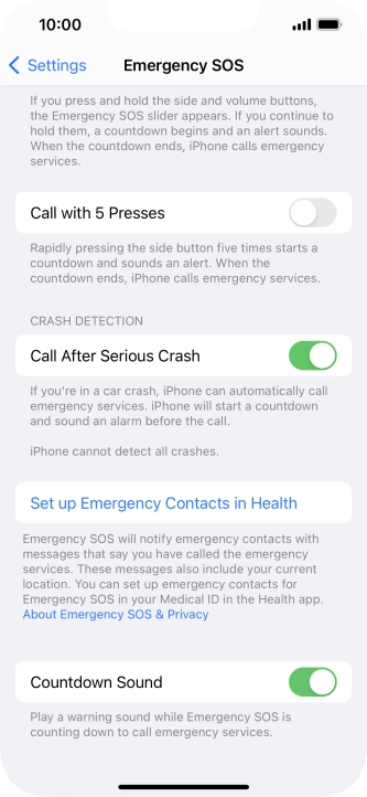 Press the indicator next to 