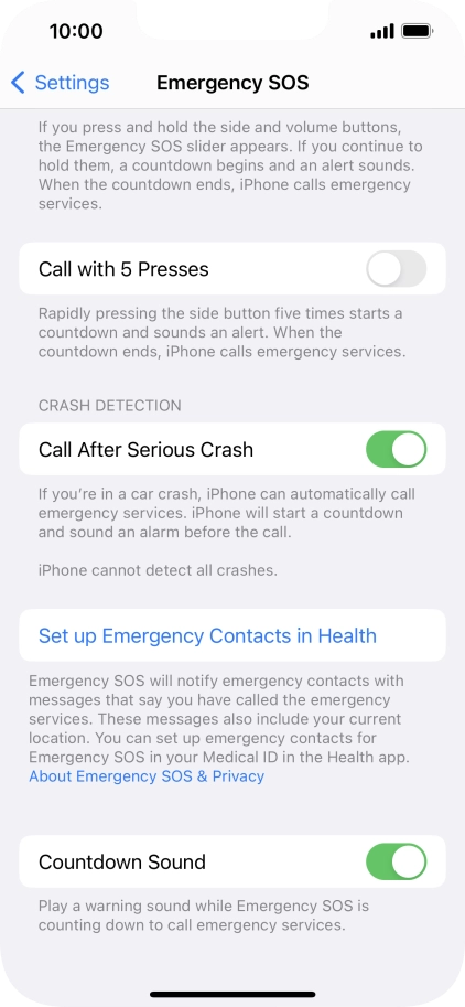 Press the indicator next to 