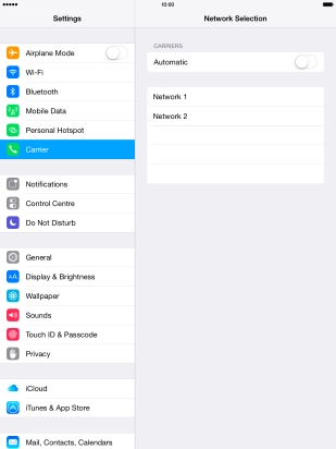 If you turn off the function, press the required network.