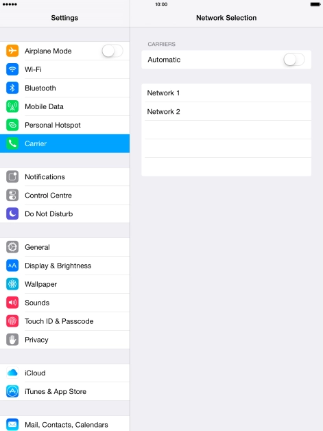If you turn off the function, press the required network.