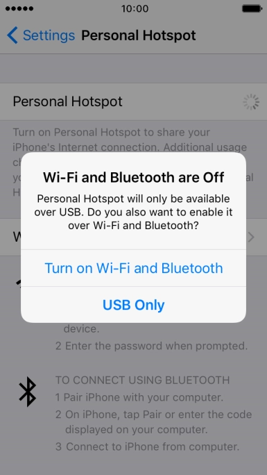 Press Turn on Wi-Fi and Bluetooth.