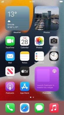 If you're using a Widget Stack: Slide up or down on the stack to select the required widget.