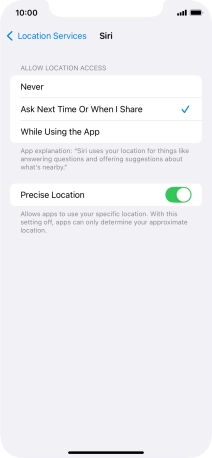 Press the required setting to turn the function on or off.