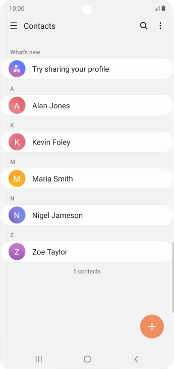 Press the new contact icon.