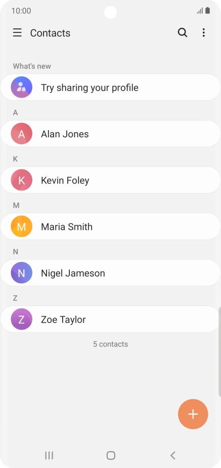 Press the new contact icon.
