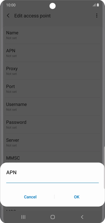 Key in live.vodafone.com and press OK.