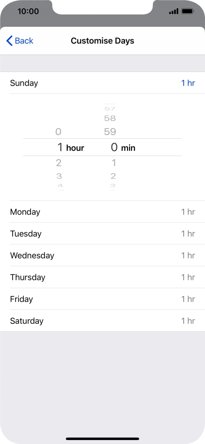 Select the required time limit.