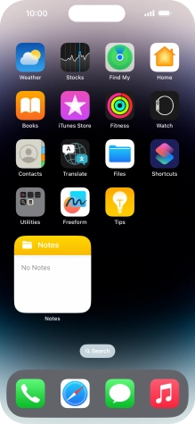If you're using a Widget Stack: slide up or down on the stack to select the required widget.