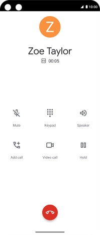 Press the end call icon.
