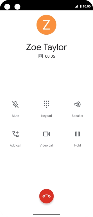 Press the end call icon.