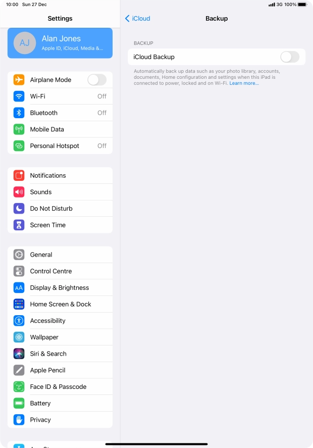 Press the indicator next to 