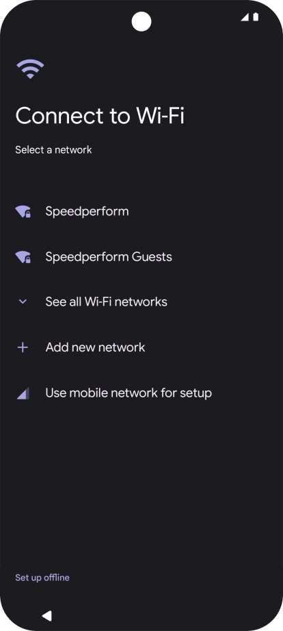 Press the required Wi-Fi network.