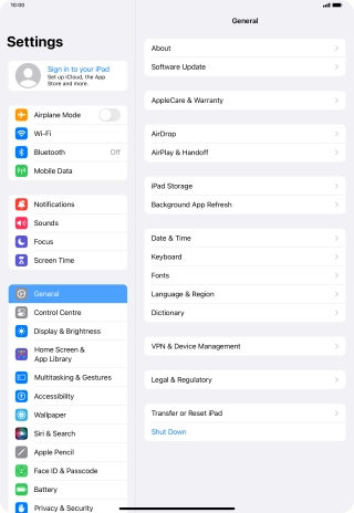 Press Sign in to your iPad.