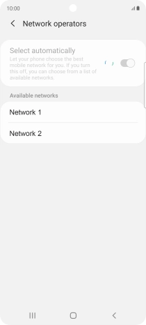 Press the required network.