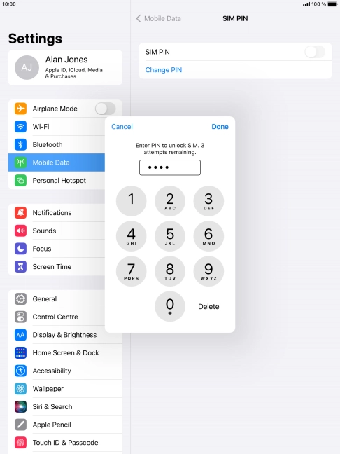 Key in your PIN and press Done.