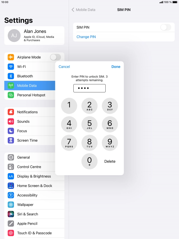 Key in your PIN and press Done.