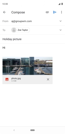 Press the send icon when you've finished your email message.