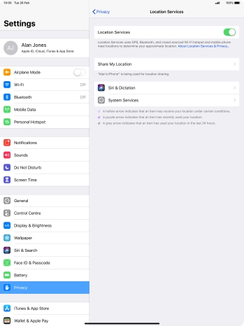 Press the required app.