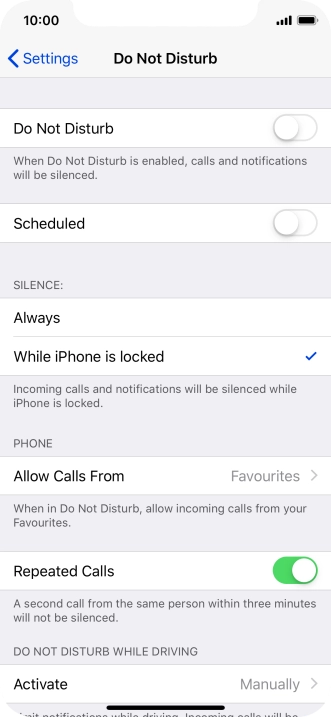 Press the indicator next to 