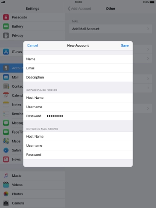Press Save. Your email account has now been set up. To select more settings for incoming and outgoing server, proceed with the following steps.