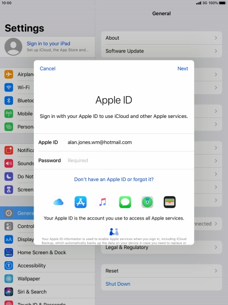 Press the field next to 