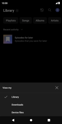 Press the required category and go to the required audio file.