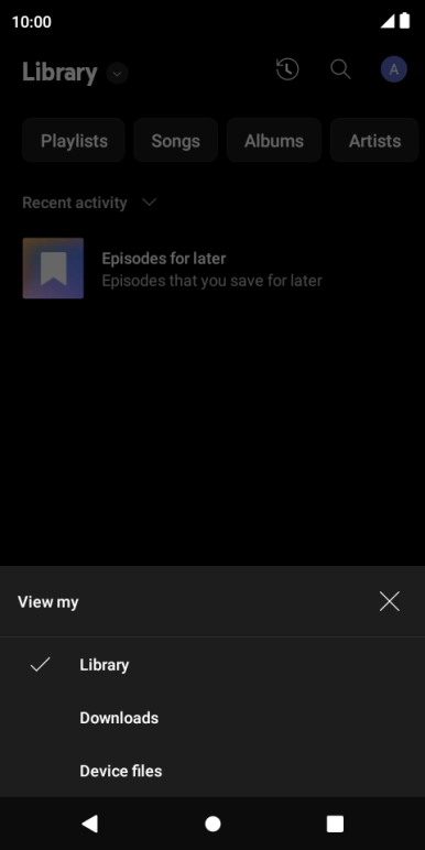 Press the required category and go to the required audio file.