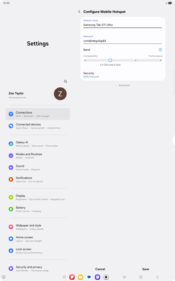 Press the field below 