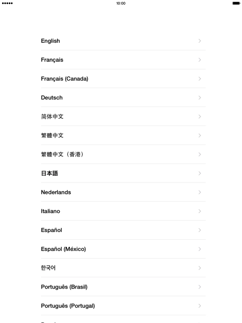 Press the required language.