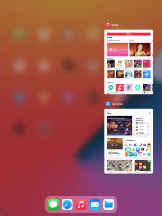 Slide upwards on the required application to end it. Slide upwards on the required application to end it.