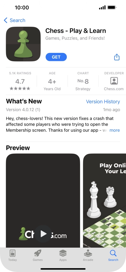 Press GET and follow the instructions on the screen to install the app.