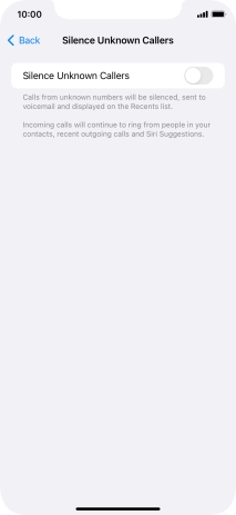 Press the indicator next to 