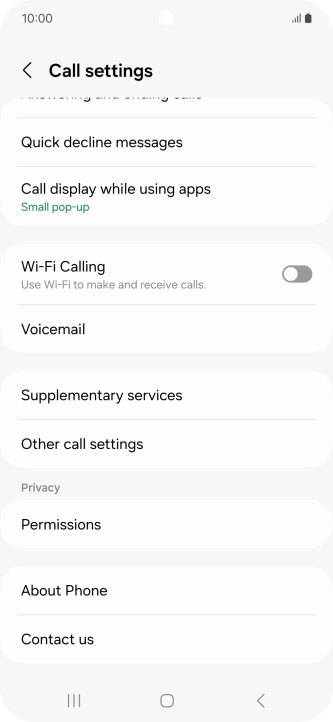 Press Supplementary services.