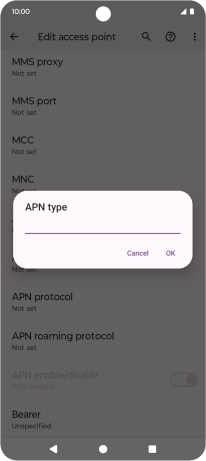 Key in default and press OK.