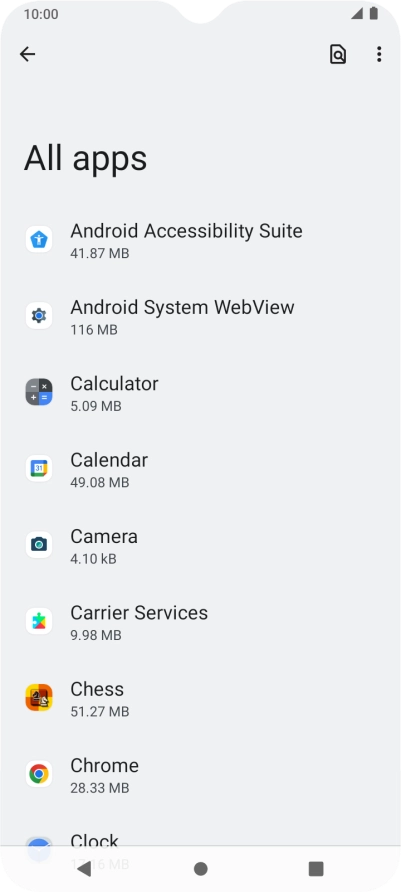 Press the required app.