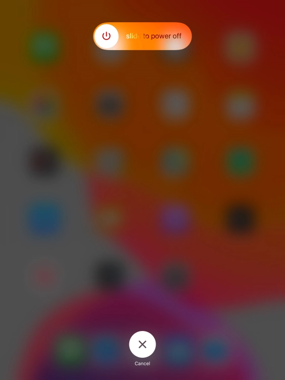Press and drag the power off icon right.