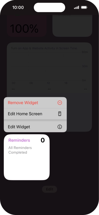 Press Remove Widget.