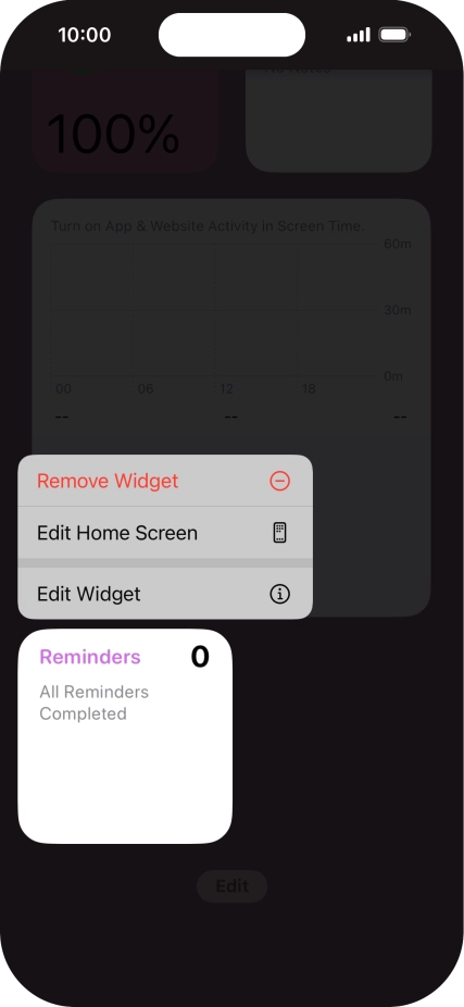 Press Remove Widget.