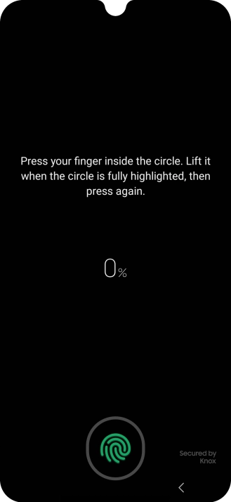 Follow the instructions on the screen to create the phone lock code using your fingerprint.